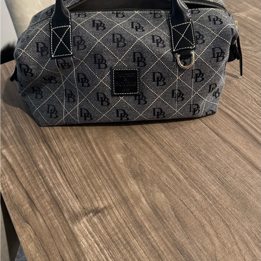 Dooney & Bourke Black and Gray Logo Handbag